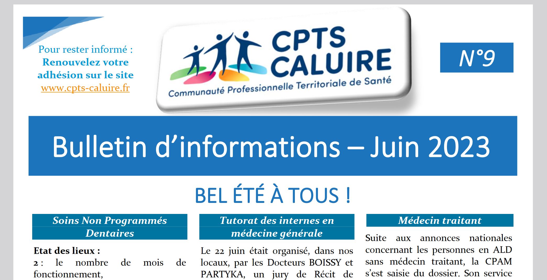 Bulletin d'Informations n°9 Juin 2023