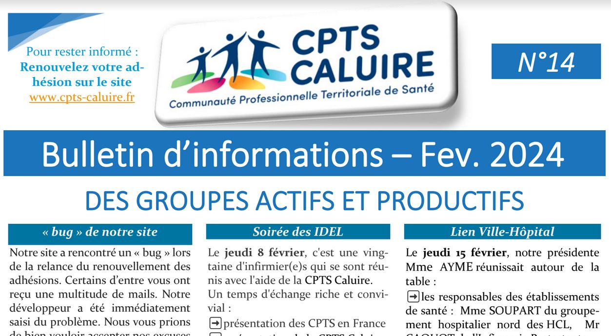 Bulletin d'Informations n°14 Février 2024