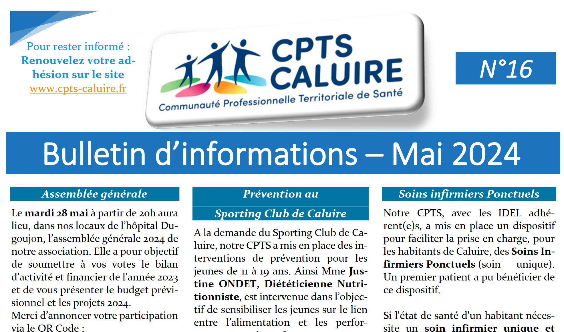 Bulletin d'Informations n°16 Mai 2024